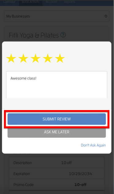 Mobile version: How Can I Leave a Review for a Business/Instructor? — screenshot 3