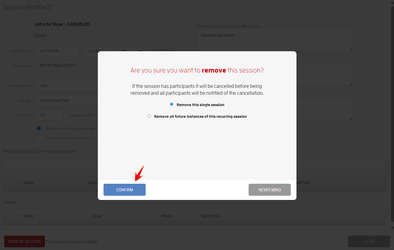 How to Cancel or Remove a class from your Calendar? — screenshot 6