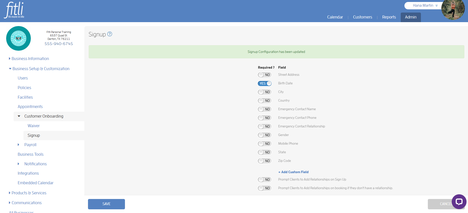 Create Custom Fields and Set Required Fields For Your Customers — screenshot 6