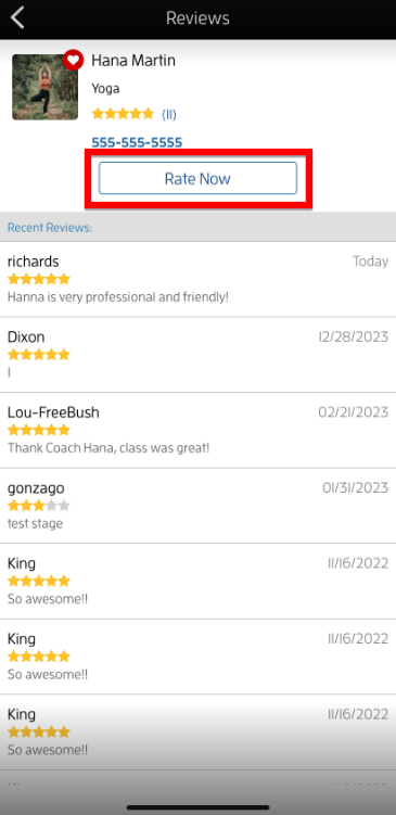 iOs App: How Can I Leave a Review for a Business/Instructor? — screenshot 8