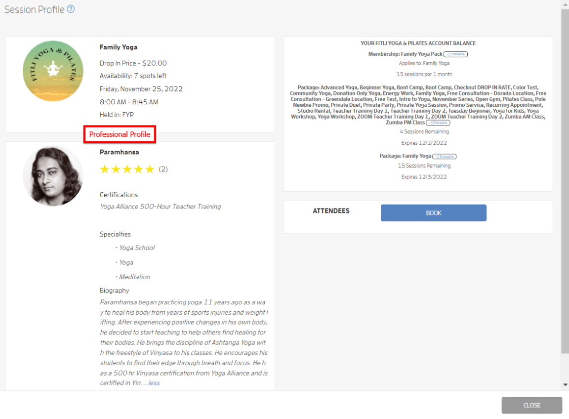 Display or Hide your Professionals' Profiles — screenshot 1