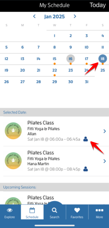 iOs App: How do I cancel or unbook a class? — screenshot 4