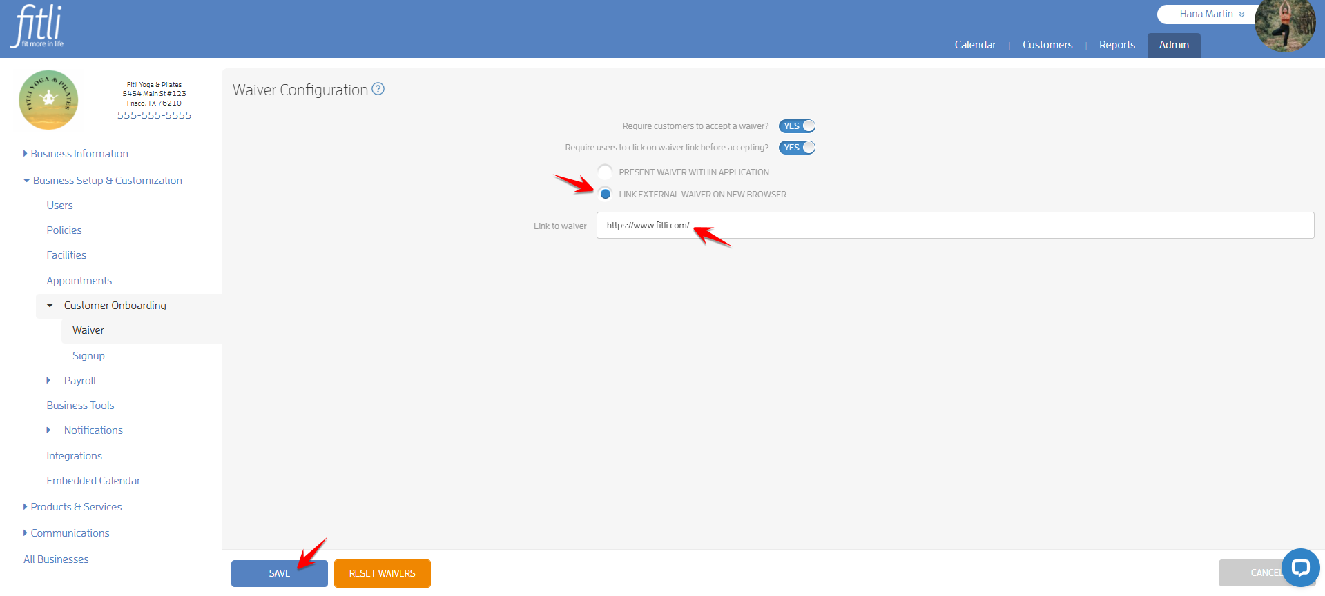 Electronic Waivers — screenshot 6