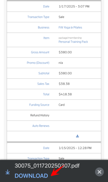 Mobile version: Can I get a receipt of my purchase? — screenshot 6