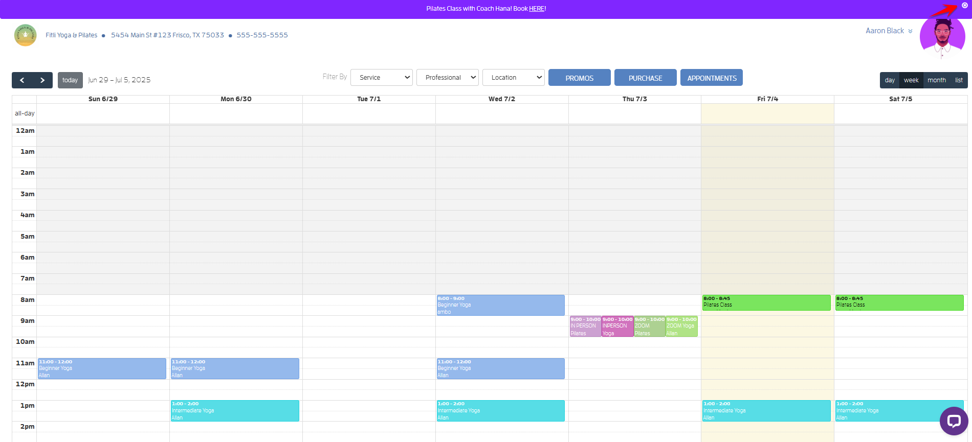 Create a Banner Message with a link for your Clients to Purchase or Book — screenshot 29