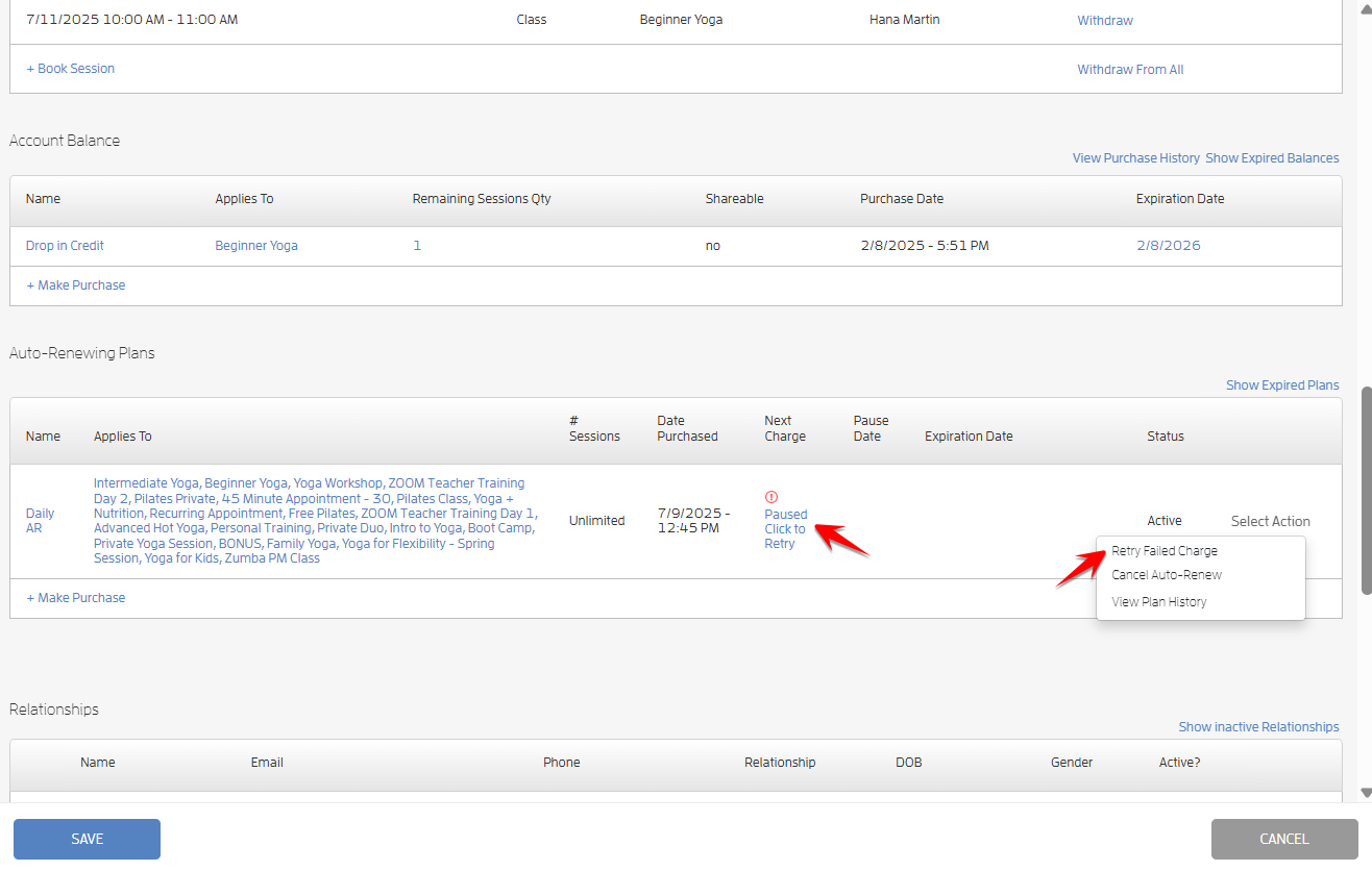 Handling Failing Client Auto-Renewing Memberships (Business Guide) — screenshot 8