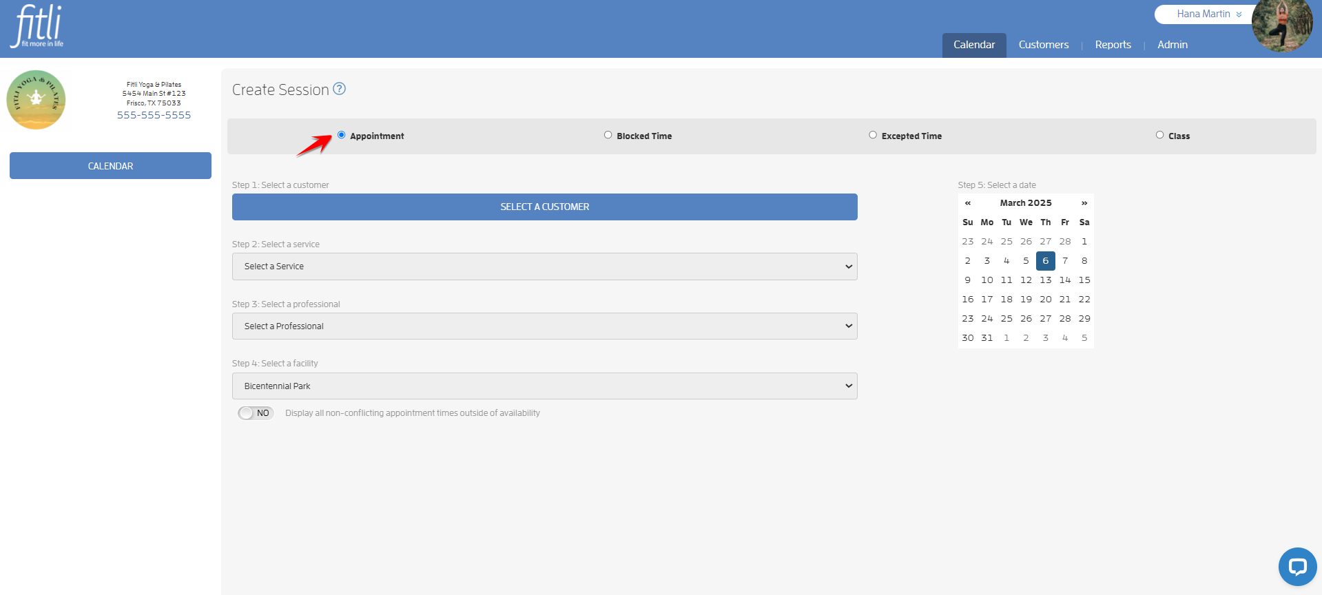 How to Add Appointments, Blocked Times, Excepted Times or Classes to your Business Calendar? — screenshot 3