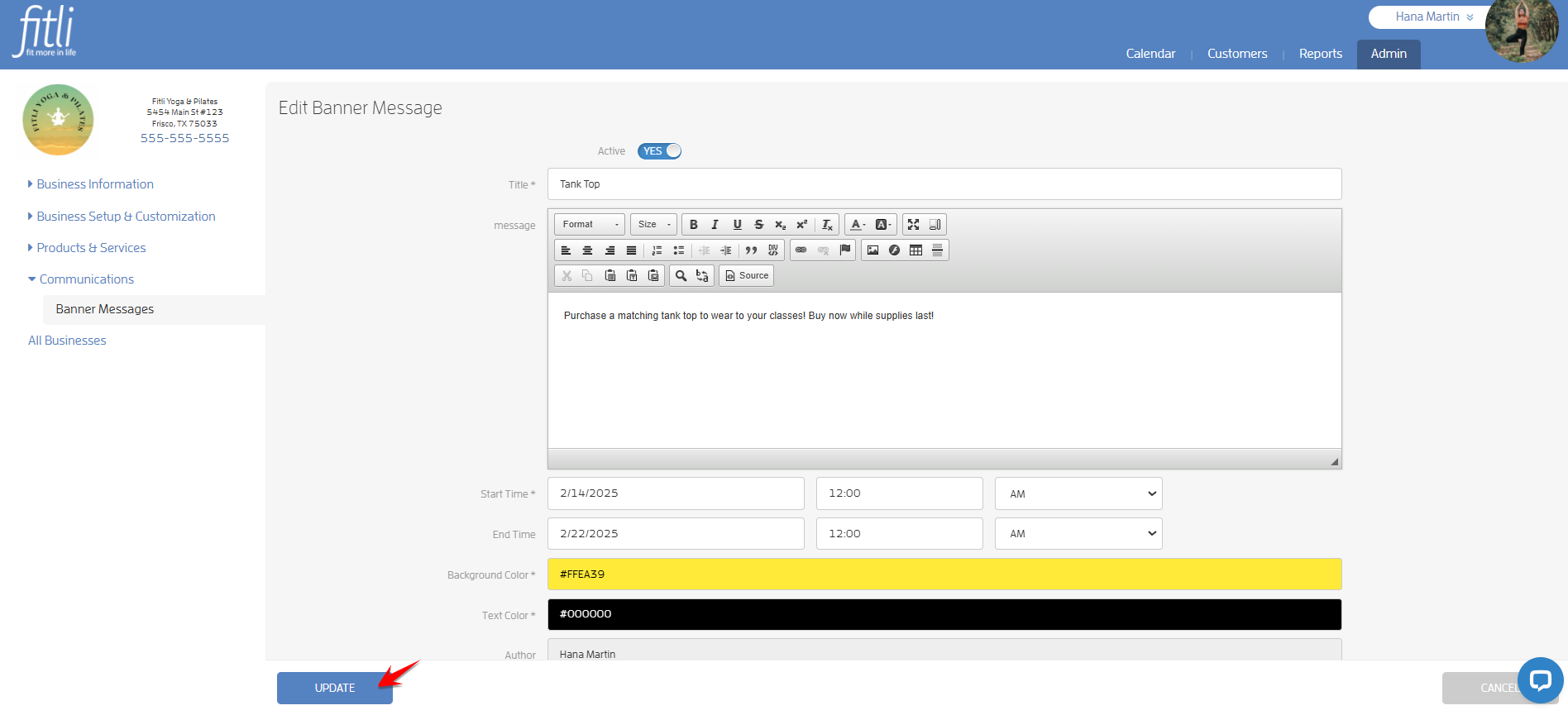Create a Banner Message for your Clients — screenshot 9