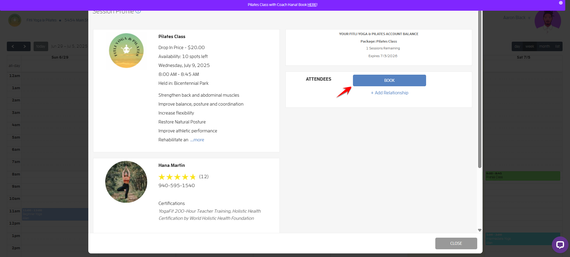 Create a Banner Message with a link for your Clients to Purchase or Book — screenshot 31