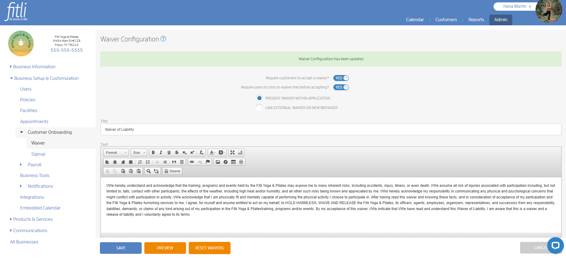 Electronic Waivers — screenshot 5