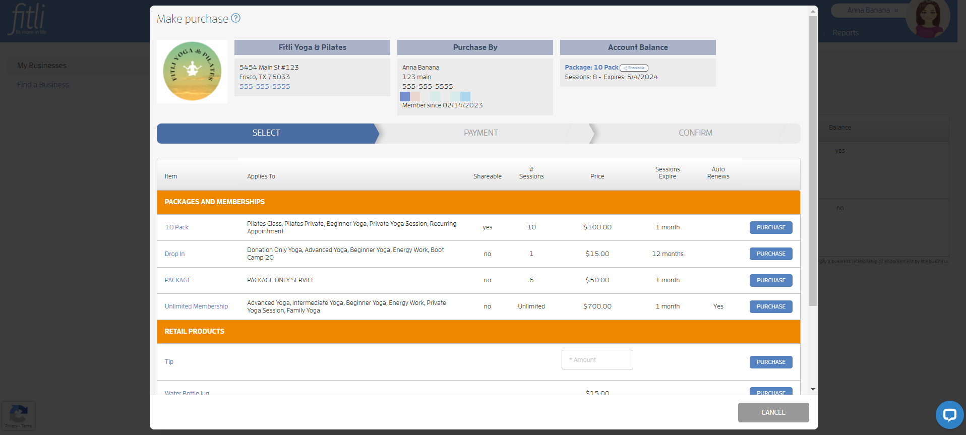Can I Purchase Merchandise from a Business on Fitli? — screenshot 3