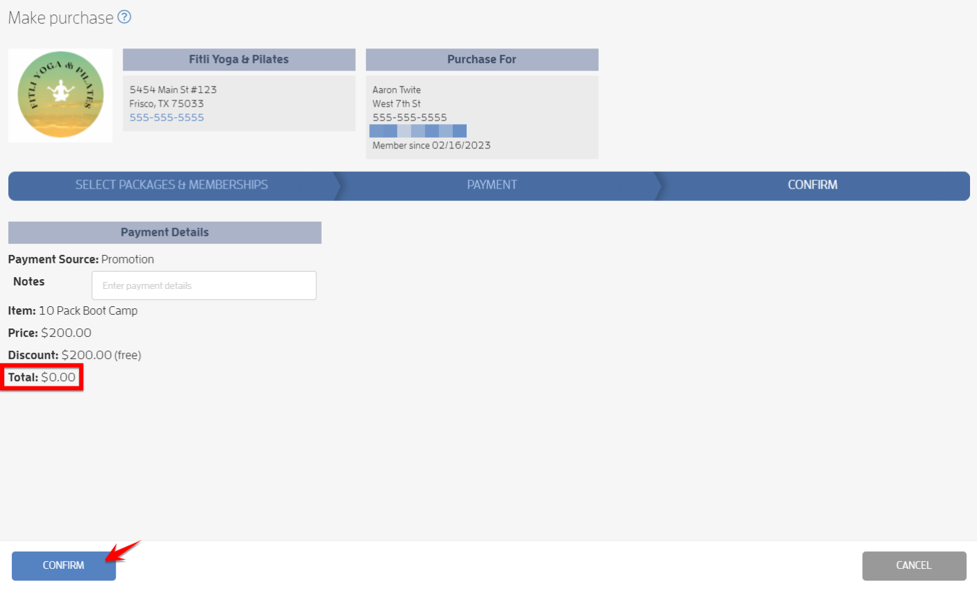 How to provide a customer with a complimentary Service or Package? — screenshot 3