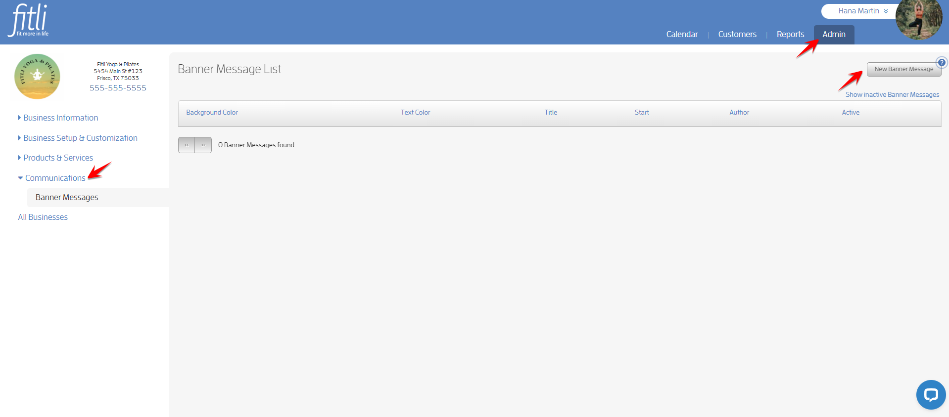 Create a Banner Message with a link for your Clients to Purchase or Book — screenshot 20