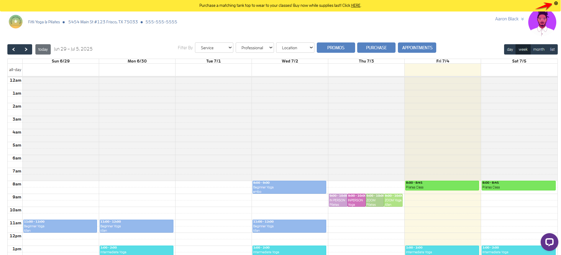 Create a Banner Message with a link for your Clients to Purchase or Book — screenshot 15