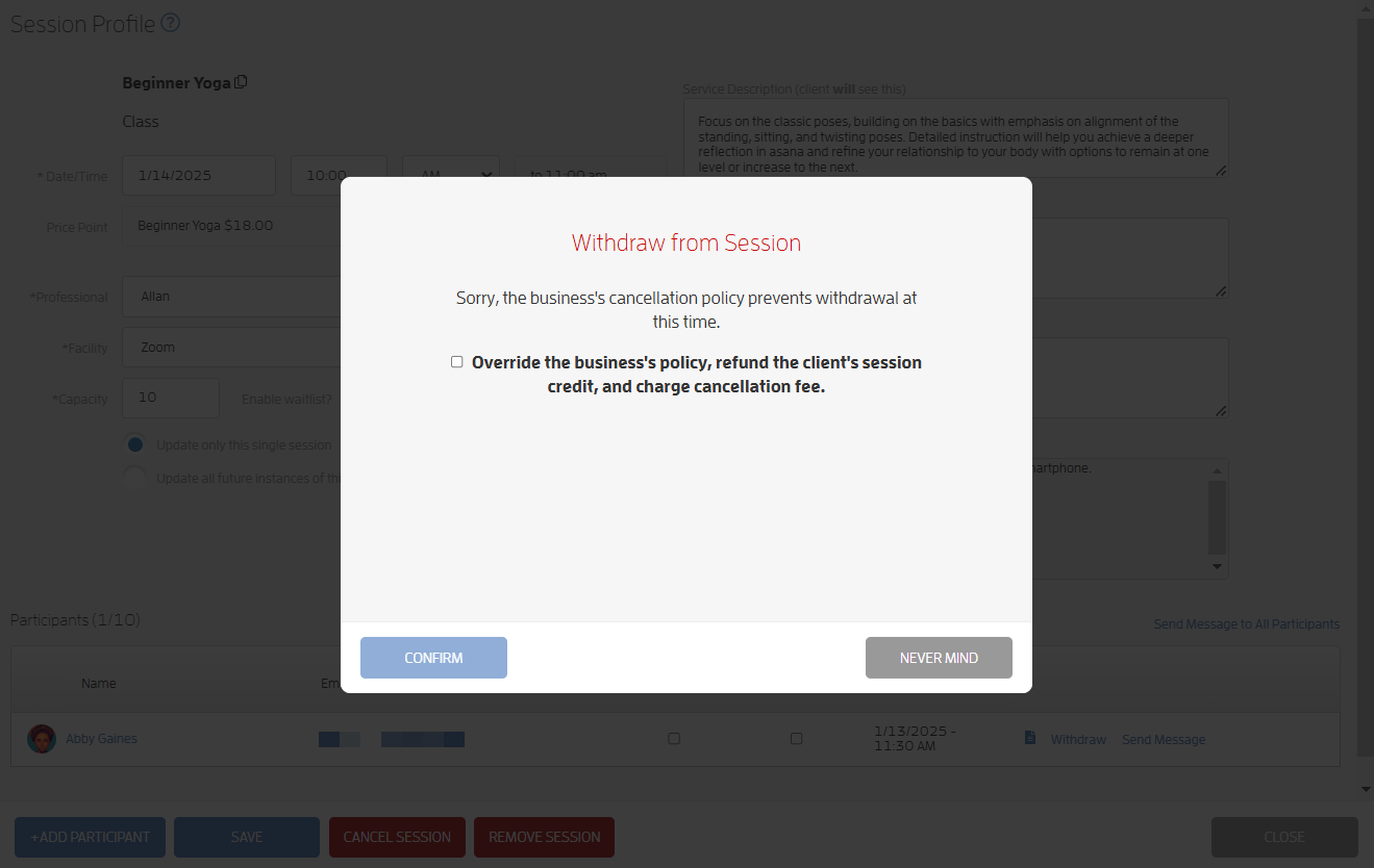 What Options are there to Handle Late Cancellations? — screenshot 12