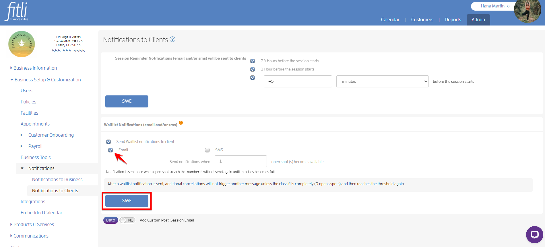 Managing Waitlist Client Notifications — screenshot 4