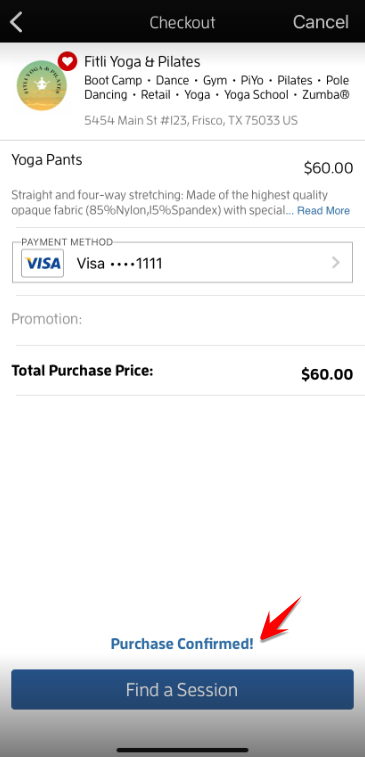 iOs App: Can I Purchase Merchandise from a Business on Fitli? — screenshot 6