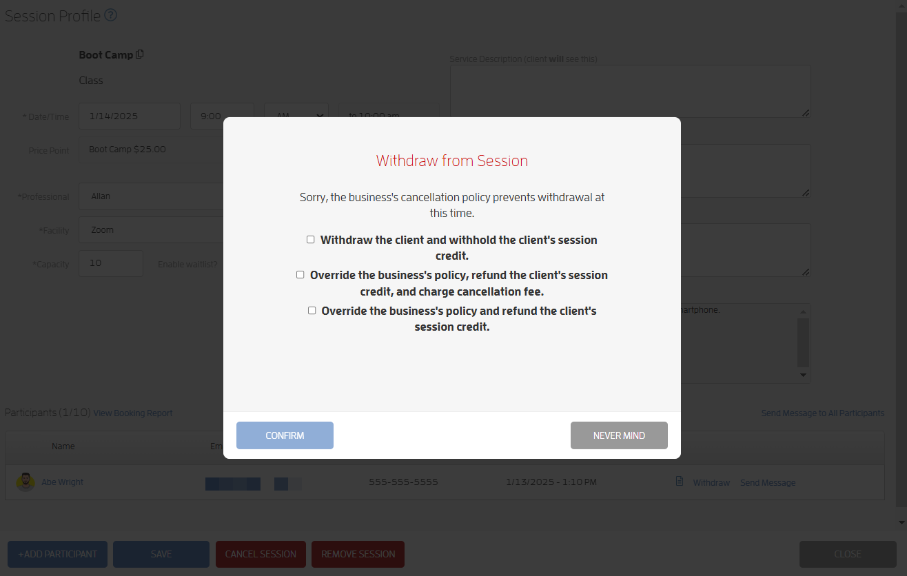 What Options are there to Handle Late Cancellations? — screenshot 22