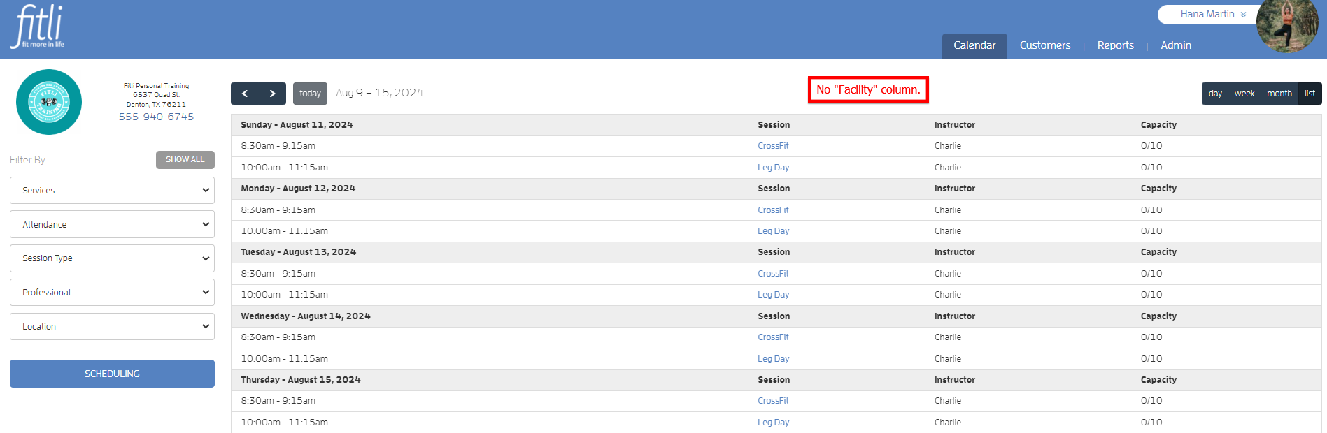 Calendar/Schedule List View — screenshot 3