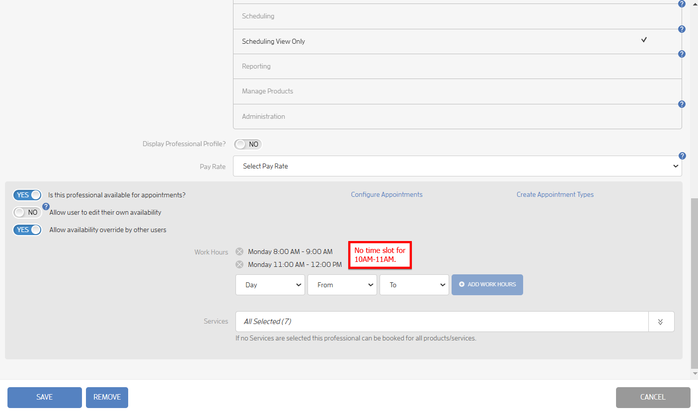 Why can't I book a specific time slot for a client's appointment with a trainer? — screenshot 3