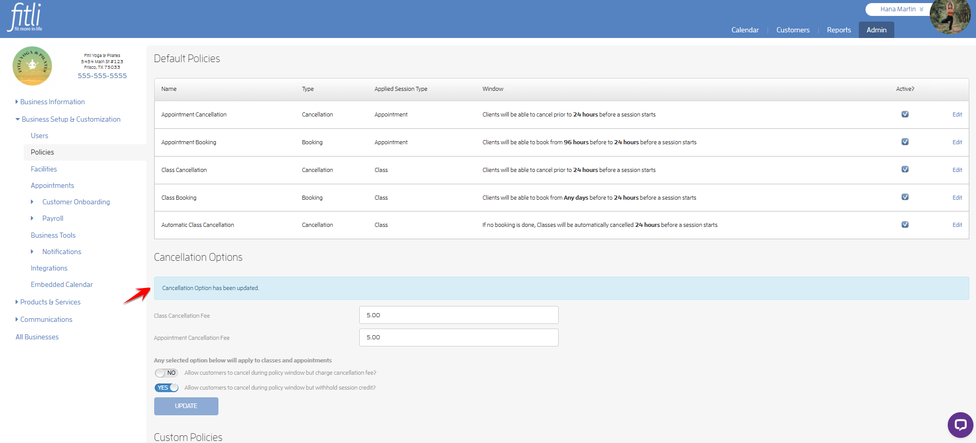 What Options are there to Handle Late Cancellations? — screenshot 18