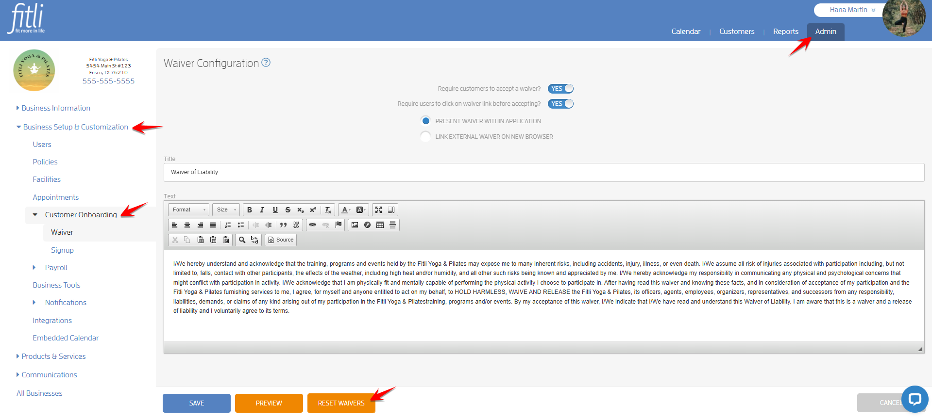 Reset All Waivers — screenshot 3