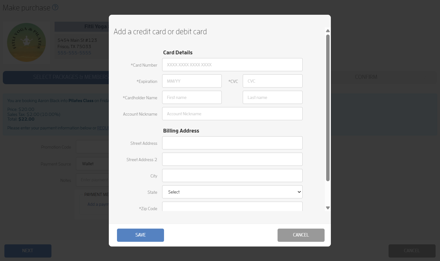 Step 6: Book a Customer Into a Class, Make a Purchase — screenshot 7