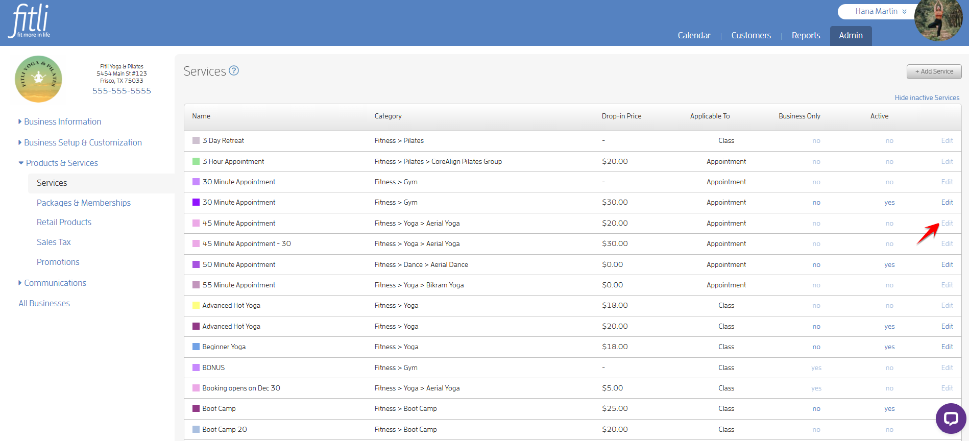 How to de-activate / re-activate a service — screenshot 14