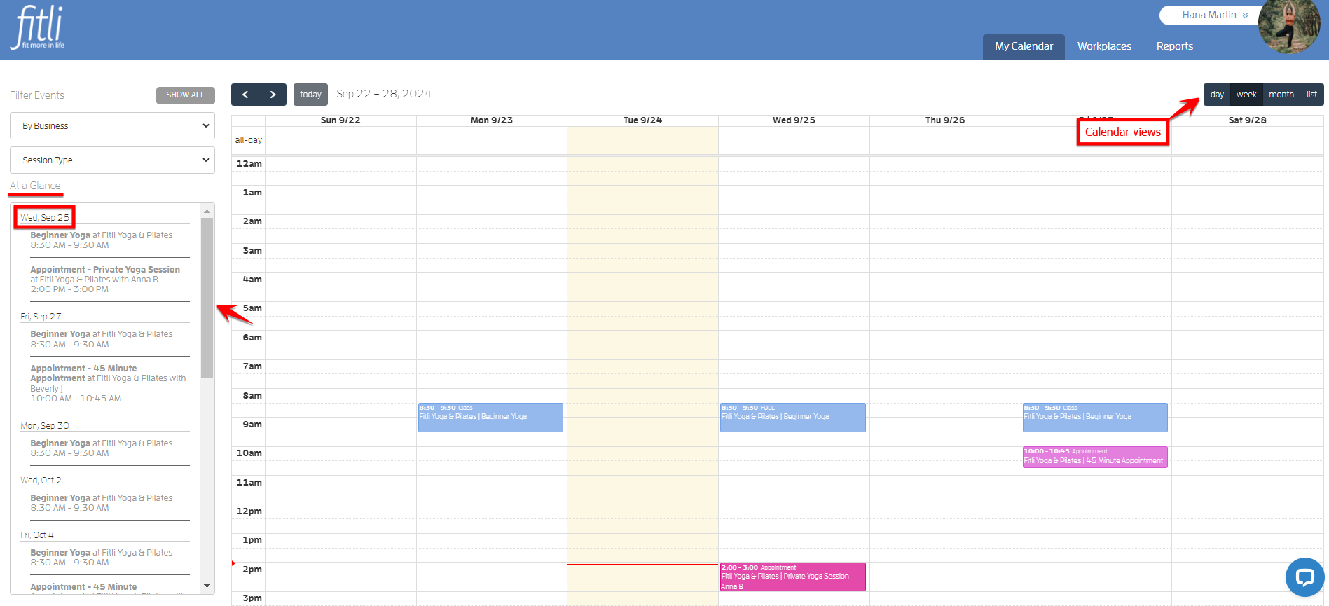 At a Glance Calendar View — screenshot 2