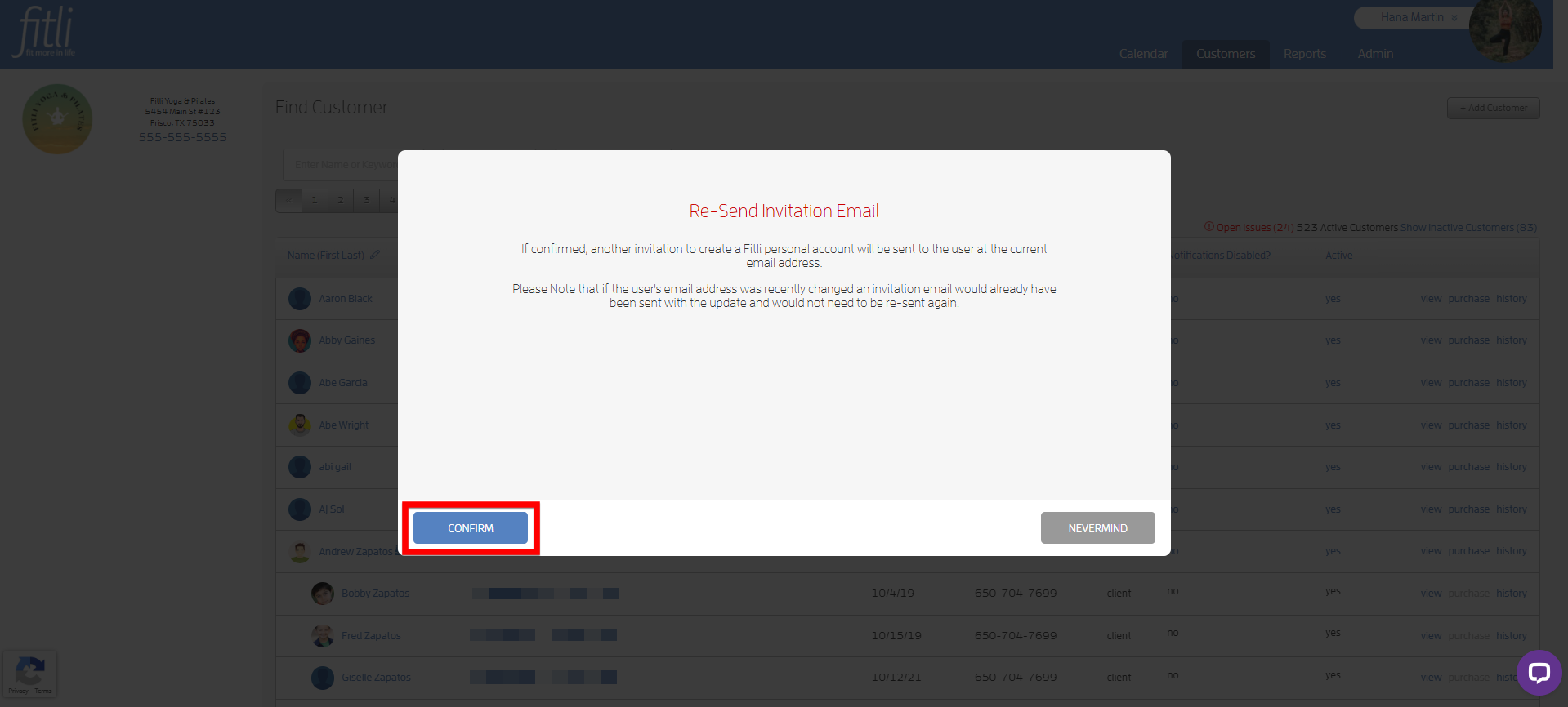 Can I resend an invitation to a customer? — screenshot 3