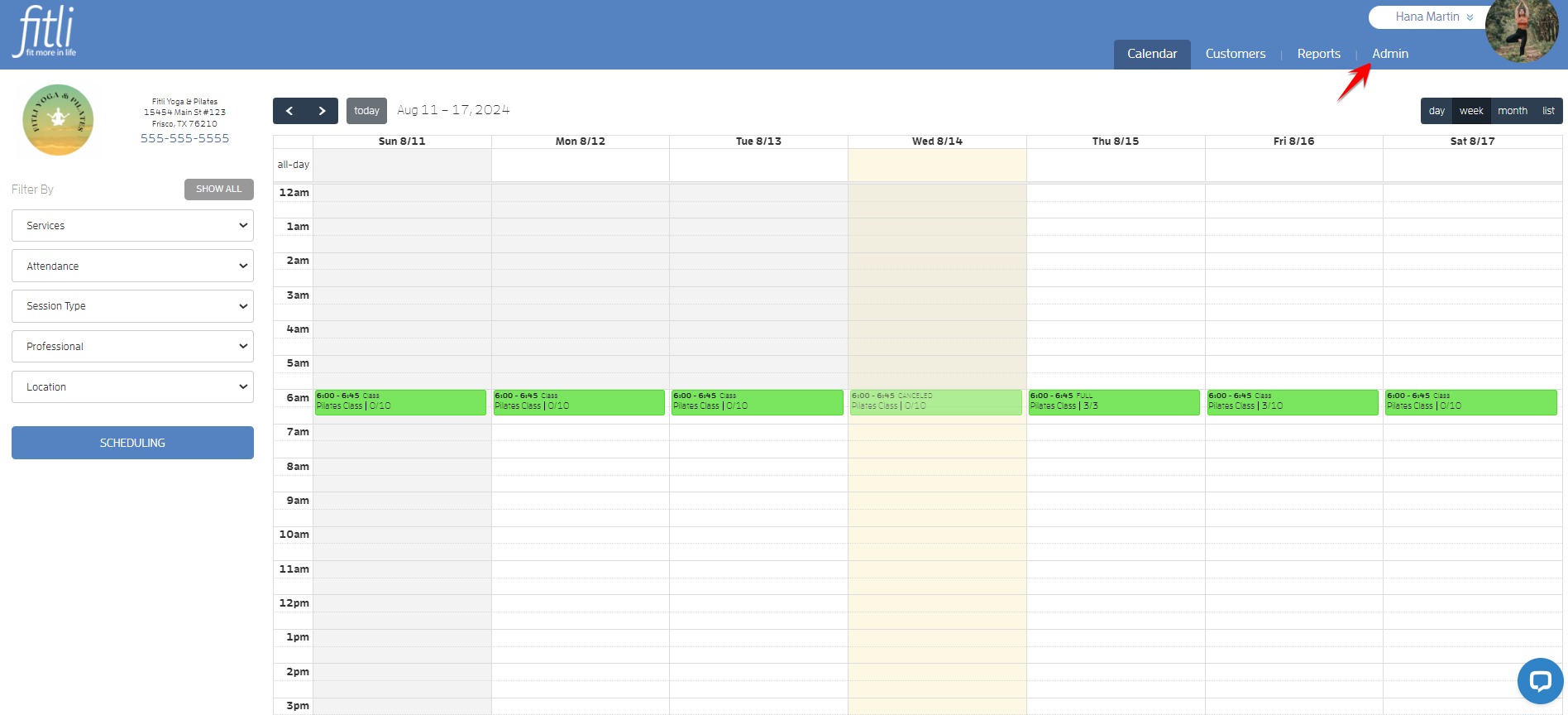 How do I view my instructors' reviews on Fitli? — screenshot 1