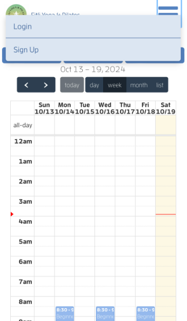 Mobile version: I want to sign up and book a session, now what do I do? — screenshot 2