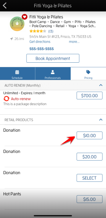 iOs App: I want to donate to my business' charitable cause. How can I do this? — screenshot 3