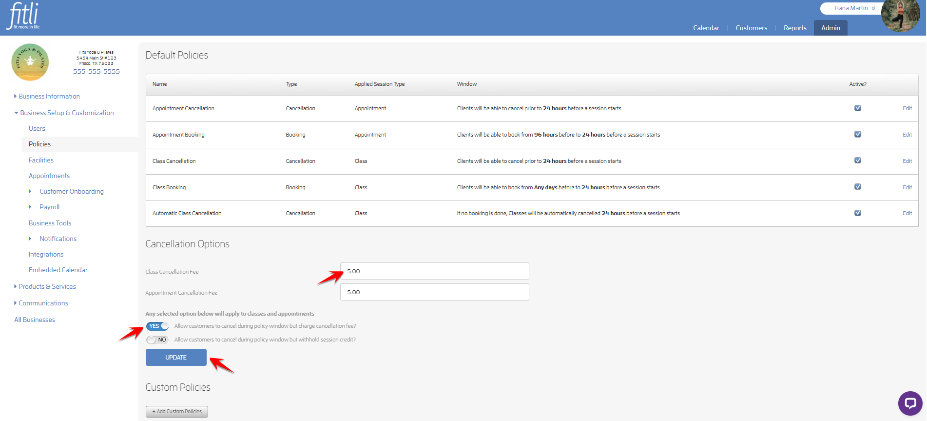What Options are there to Handle Late Cancellations? — screenshot 5