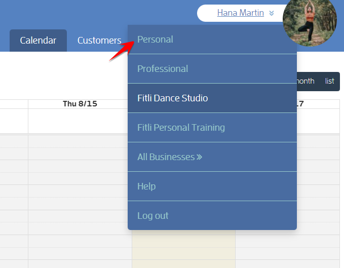How to view your public class schedule as a client? — screenshot 1