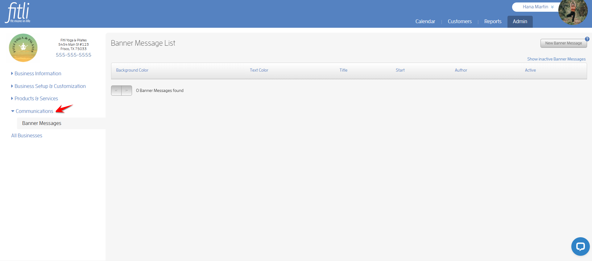 Create a Banner Message for your Clients — screenshot 2