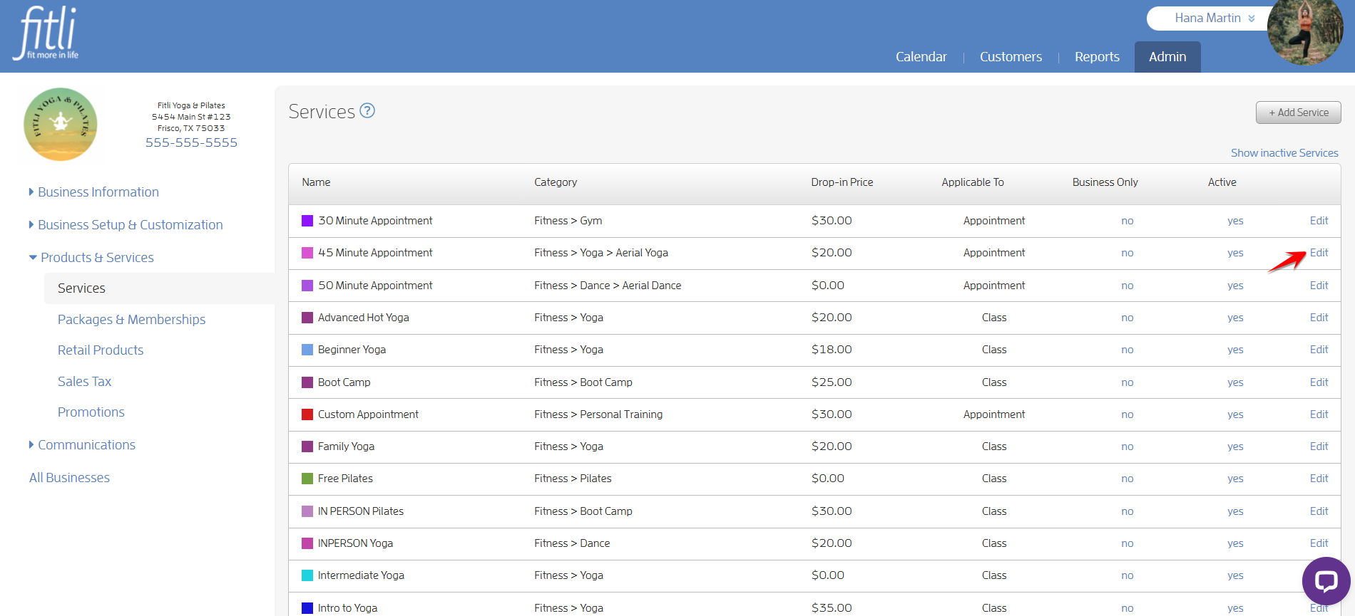 How to de-activate / re-activate a service — screenshot 5
