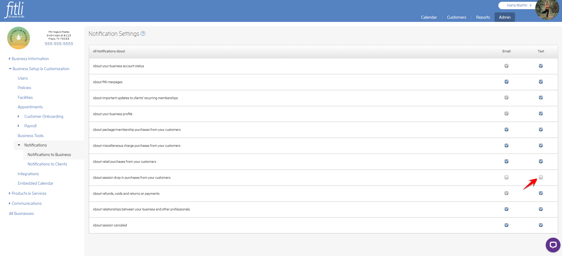 Notifications to Business: Control What Business Notifications you Want to Receive — screenshot 6