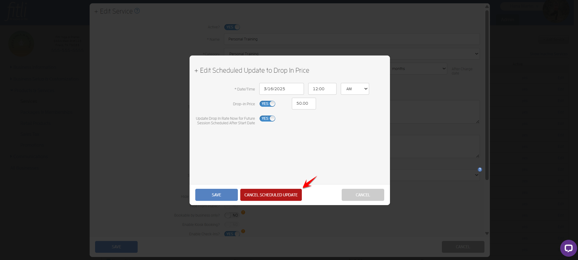 How to Schedule a Change in Drop-in Price? — screenshot 17