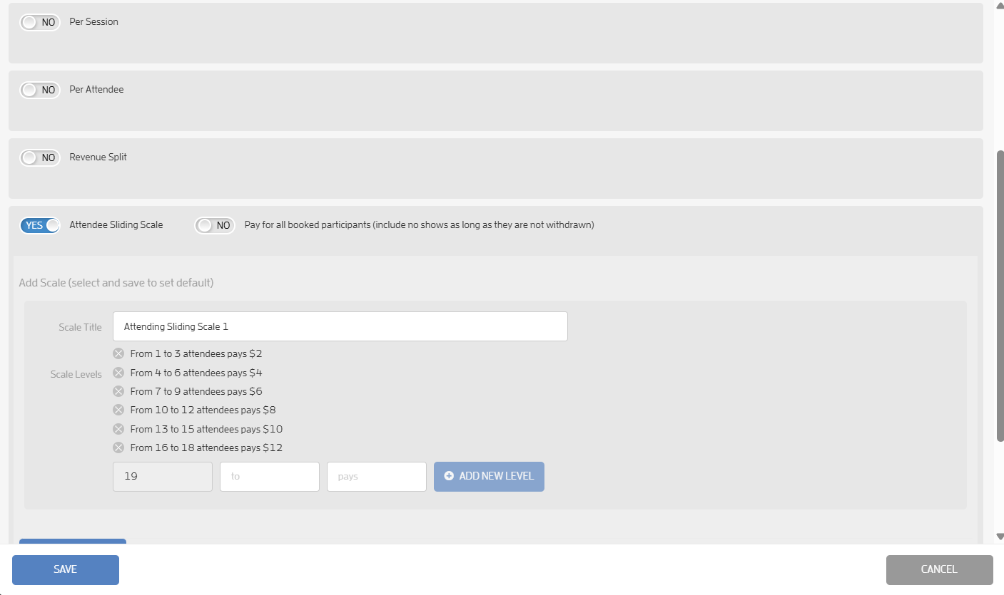 Payroll - Attendee Sliding Scale Pay Rate — screenshot 5
