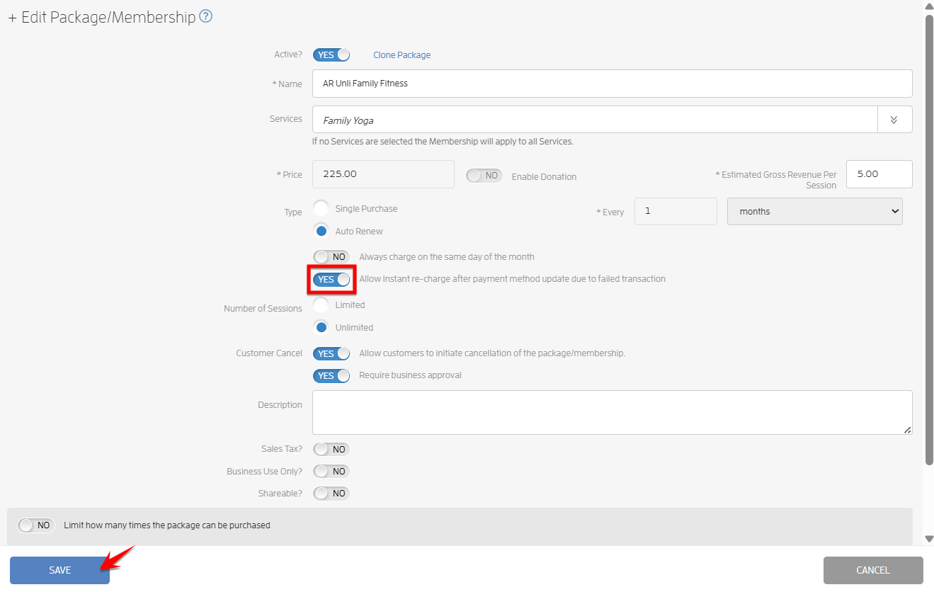 Allow Instant Re-charge After Payment Method Update Due to Failed Transaction — screenshot 4
