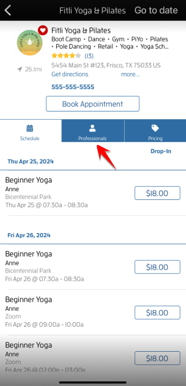 iOs App: How Can I Leave a Review for a Business/Instructor? — screenshot 6