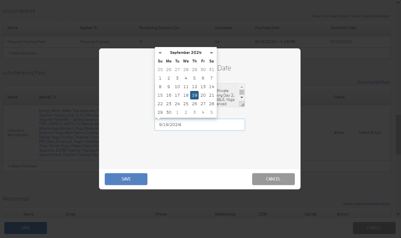 Set Client Renewal or Charge Date — screenshot 4