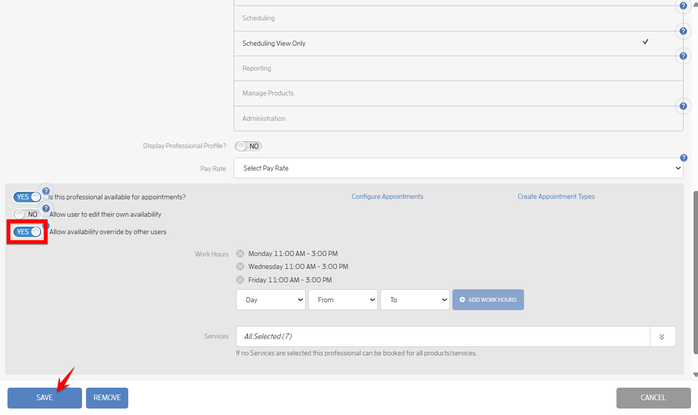 How to Override Appointment Availability? — screenshot 4