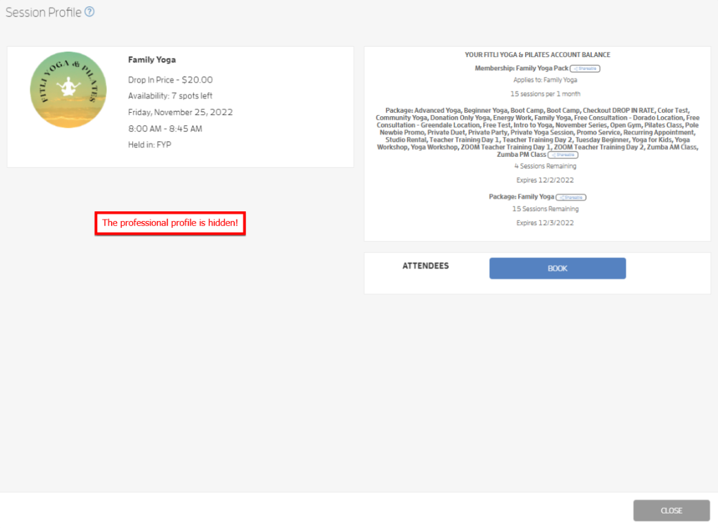 Display or Hide your Professionals' Profiles — screenshot 10