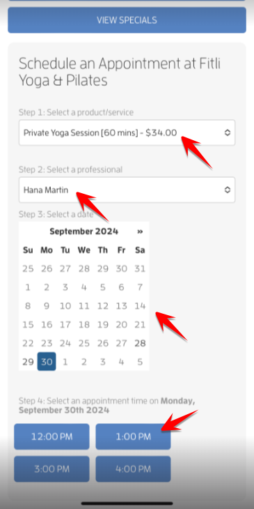 Mobile version: Relationships - Appointment Bookings! (Client Guide) — screenshot 3