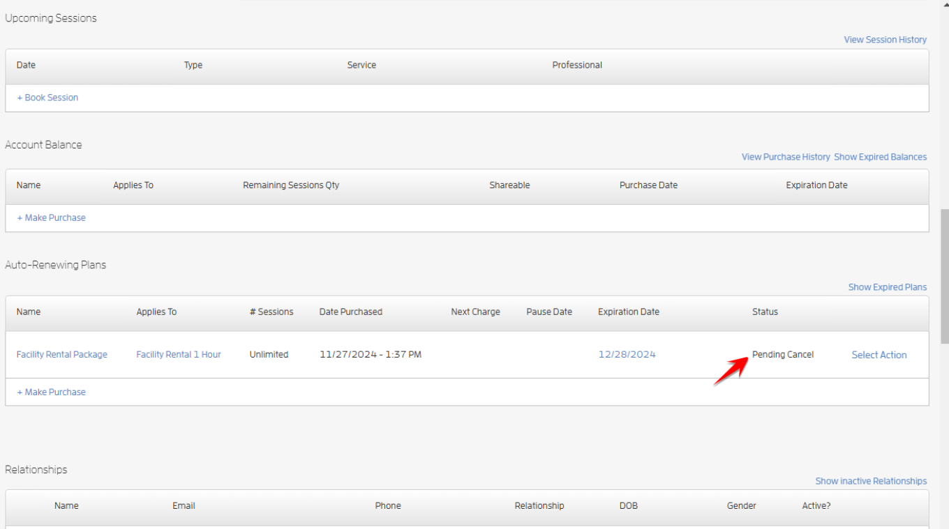 Allow your Clients to Cancel their Auto-Renewing Package/Membership — screenshot 23