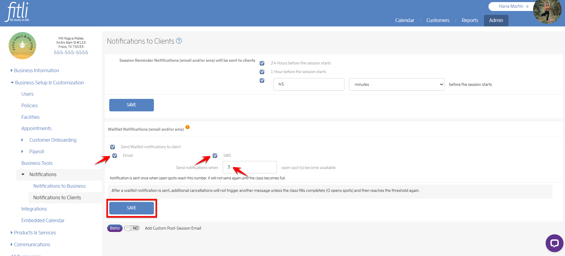 Managing Waitlist Client Notifications — screenshot 8