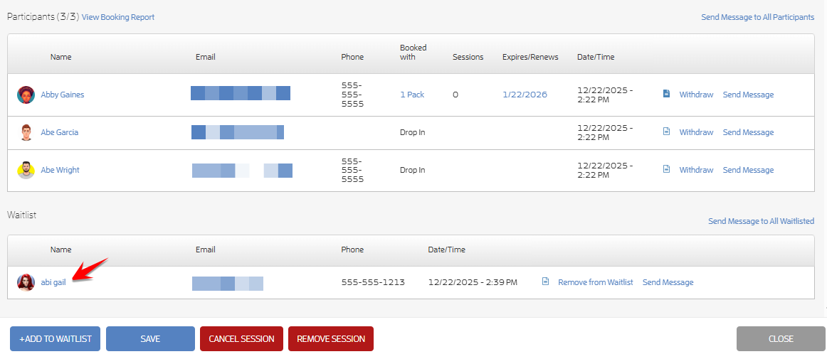 Waitlist for Classes — screenshot 9