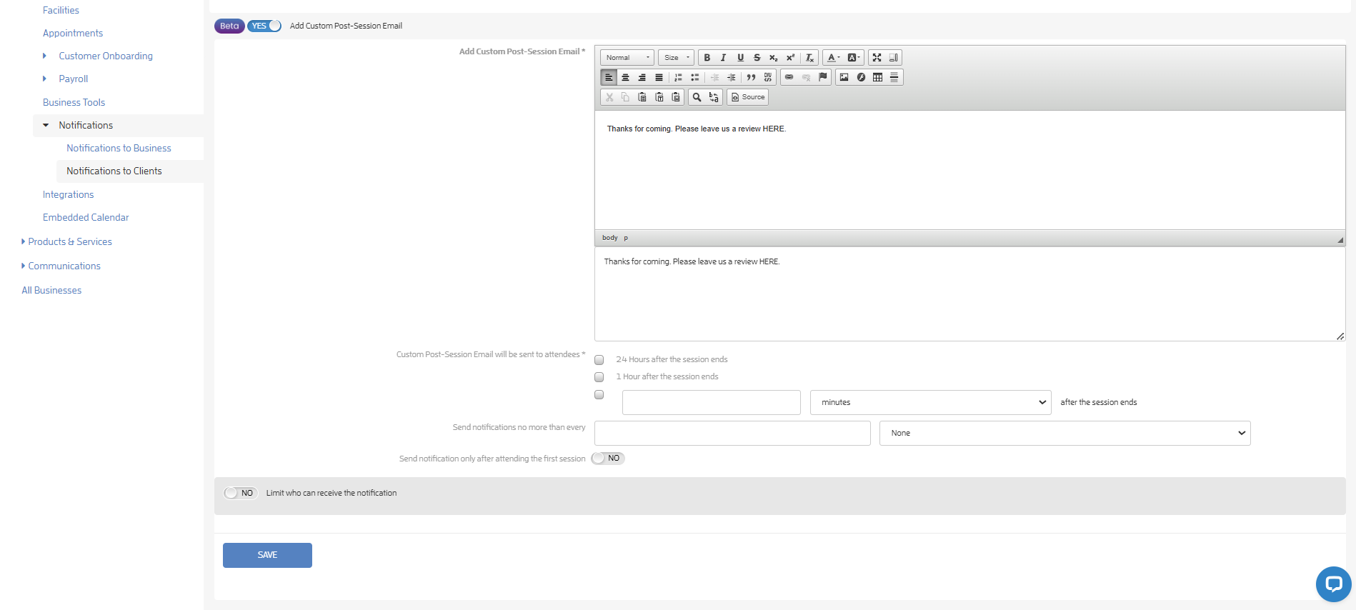 How to Add a Custom Post-Session Message? — screenshot 6